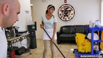 BANGBROS - The new cleaning lady swallows a load!