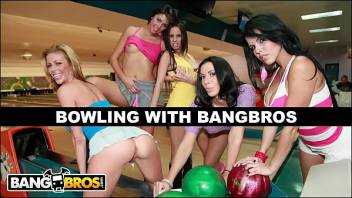BANGBROS - Bowling For Pornstars With Rachel Starr, Diamond Kitty, Alexis Fawx, Brandy Aniston, and Anastasia Morna